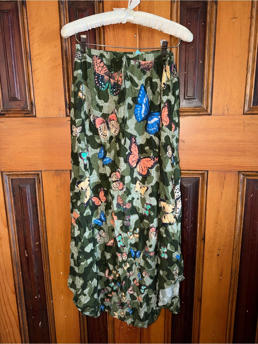 FARM Rio Camo Maxi Skirt with Multicolor Butterflies